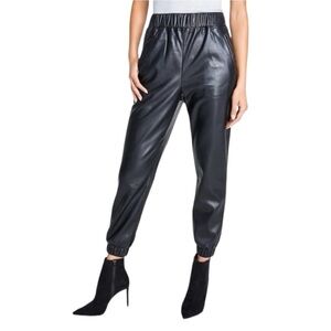 INC International Concepts Black Faux Leather Joggers